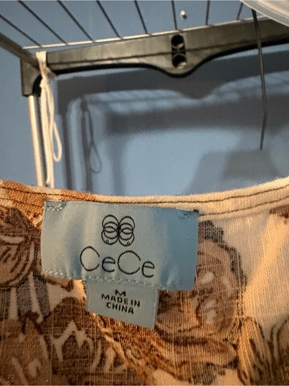 CeCe Floral Sleeveless Tank in Ivory, Brown & Black - Picture 2 of 2